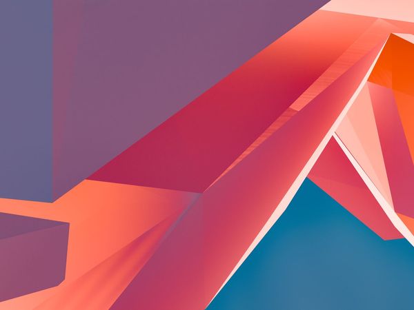 Abstract orange and dark geometric shapes representing harmony